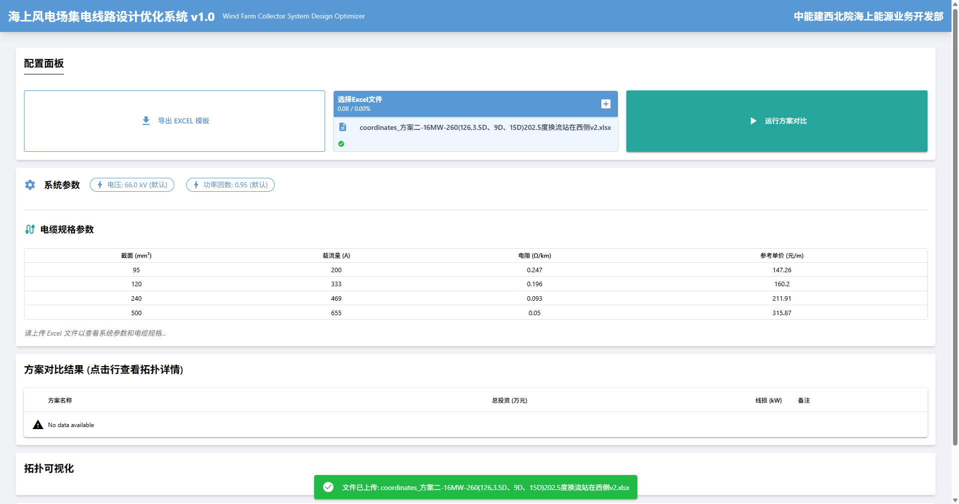 图示：文件上传成功后的状态，以及右侧参数预览面板